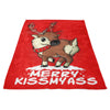 Merry Kiss My Deer - Fleece Blanket