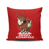 Merry Kiss My Deer - Throw Pillow