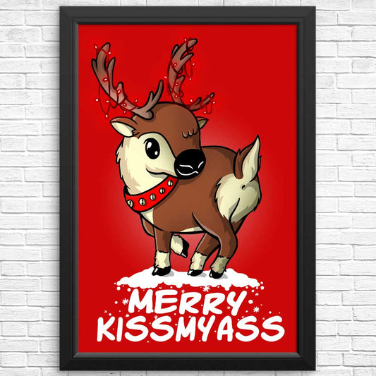 Merry Kiss My Deer - Posters & Prints