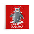 Merry Kiss My Penguin - Canvas Print