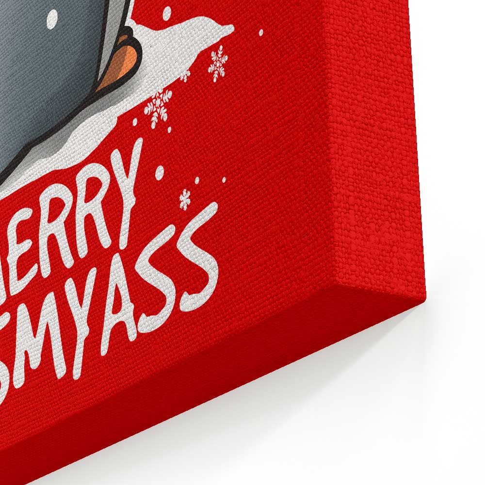 Merry Kiss My Penguin - Canvas Print
