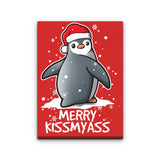 Merry Kiss My Penguin - Canvas Print
