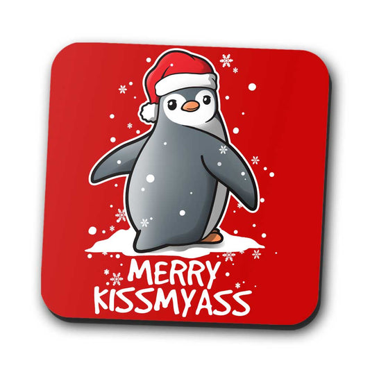 Merry Kiss My Penguin - Coasters