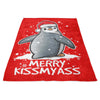 Merry Kiss My Penguin - Fleece Blanket