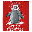 Merry Kiss My Penguin - Shower Curtain