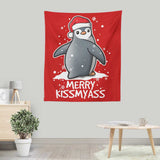 Merry Kiss My Penguin - Wall Tapestry