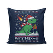Merry T-Rexmas - Throw Pillow