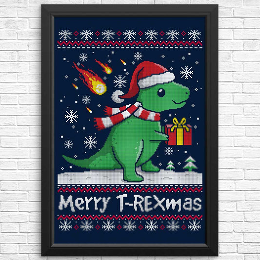Merry T-Rexmas - Posters & Prints