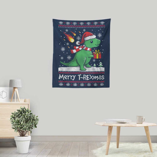 Merry T-Rexmas - Wall Tapestry