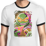Michelangelo Glitch - Ringer T-Shirt