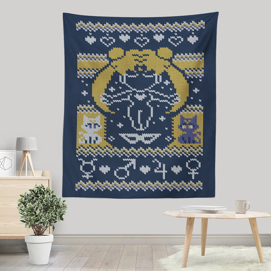 Moon Prism Christmas - Wall Tapestry