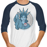 Nasty Lady Liberty - 3/4 Sleeve Raglan T-Shirt