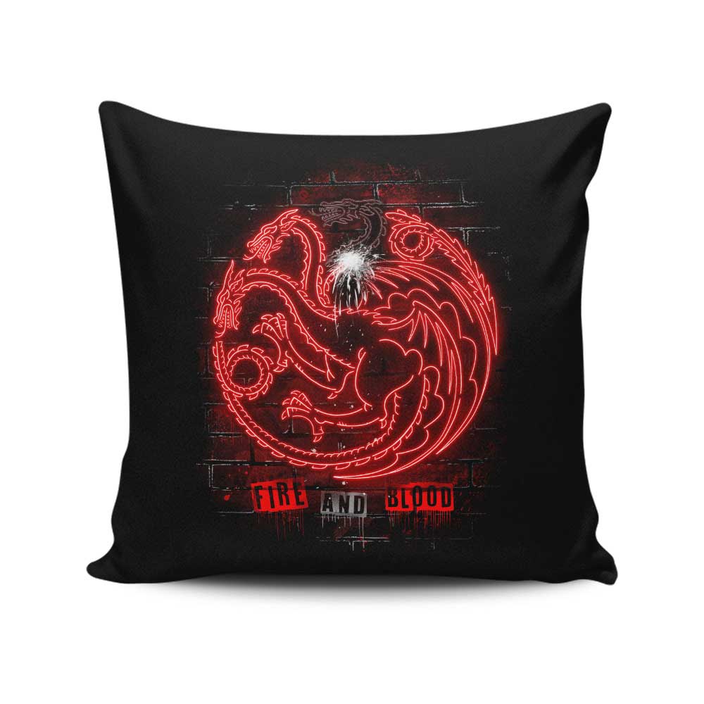 Neon Dragons - Throw Pillow