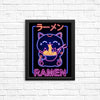 Neon Maneki-Neko - Posters & Prints