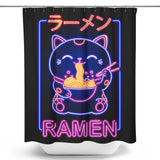 Neon Maneki-Neko - Shower Curtain