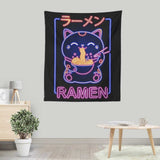 Neon Maneki-Neko - Wall Tapestry