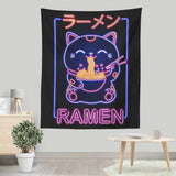 Neon Maneki-Neko - Wall Tapestry