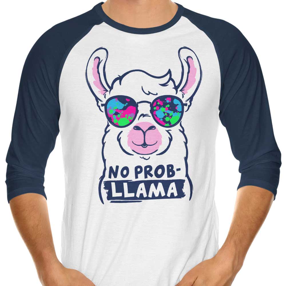 No Probllama - 3/4 Sleeve Raglan T-Shirt