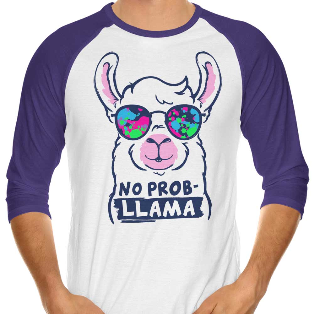 No Probllama - 3/4 Sleeve Raglan T-Shirt