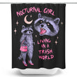Nocturnal Girl - Shower Curtain