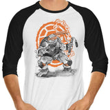 Nunchaku Sumi-e - 3/4 Sleeve Raglan T-Shirt