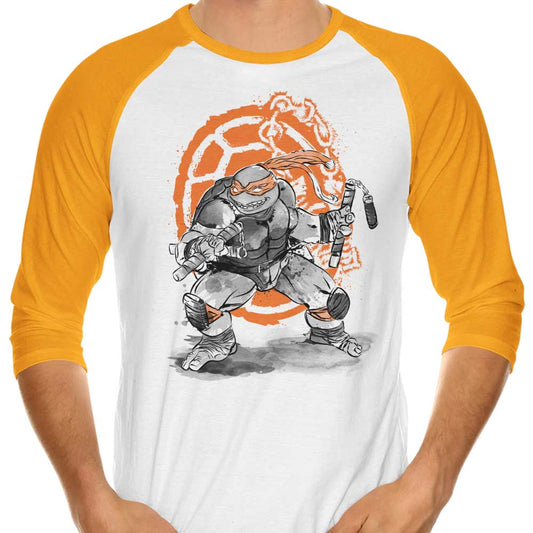 Nunchaku Sumi-e - 3/4 Sleeve Raglan T-Shirt