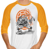 Nunchaku Sumi-e - 3/4 Sleeve Raglan T-Shirt