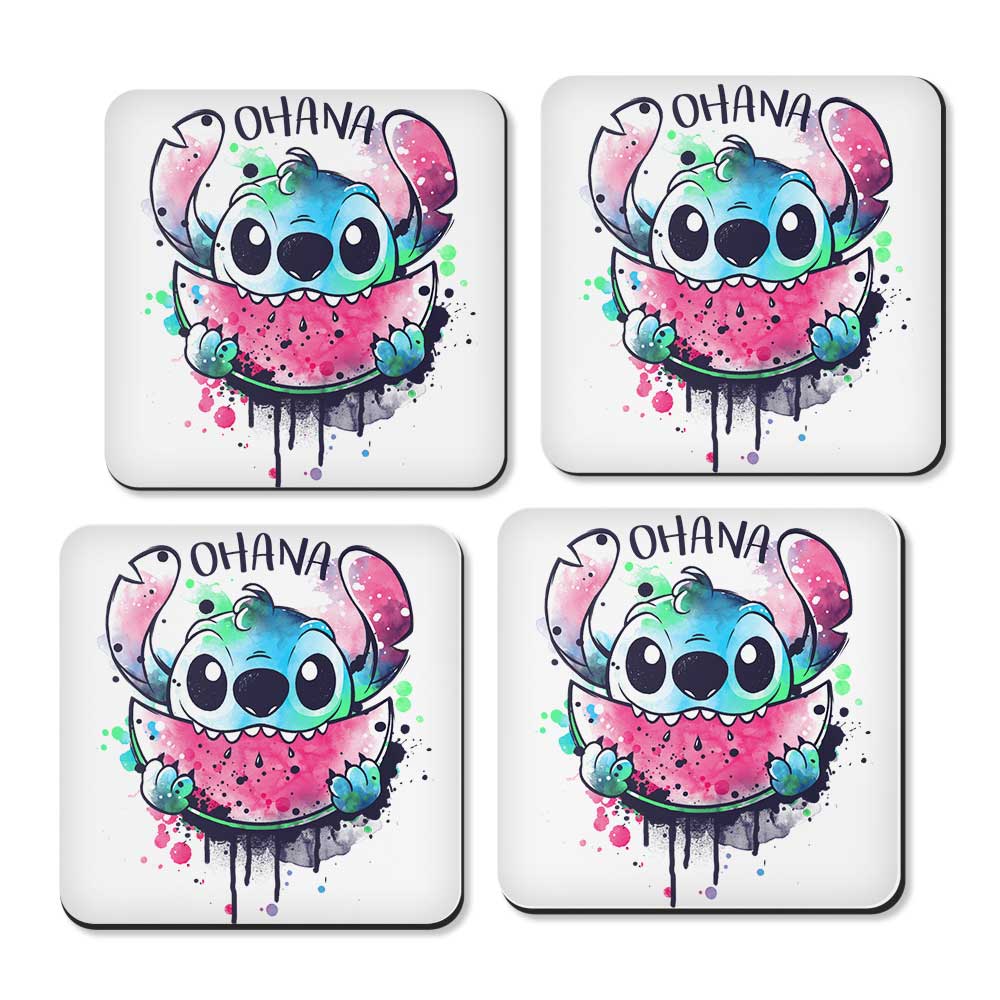 Ohana Watercolormelon - Coasters