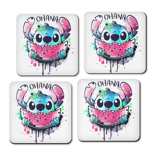 Ohana Watercolormelon - Coasters