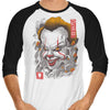 Oni Clown Mask - 3/4 Sleeve Raglan T-Shirt