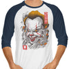 Oni Clown Mask - 3/4 Sleeve Raglan T-Shirt