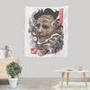 Oni Leather mask - Wall Tapestry
