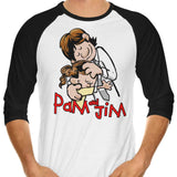 Pam and Jim - 3/4 Sleeve Raglan T-Shirt