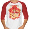 Peach Fire - 3/4 Sleeve Raglan T-Shirt