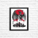 Pteranodan Rising Sumi-e - Posters & Prints