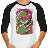 Raphael Glitch - 3/4 Sleeve Raglan T-Shirt