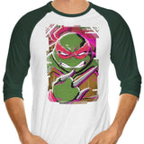 Raphael Glitch - 3/4 Sleeve Raglan T-Shirt