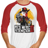 Red Merc Redemption - 3/4 Sleeve Raglan T-Shirt