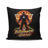 Retro Billionaire Genius - Throw Pillow
