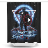 Retro Super Soldier - Shower Curtain