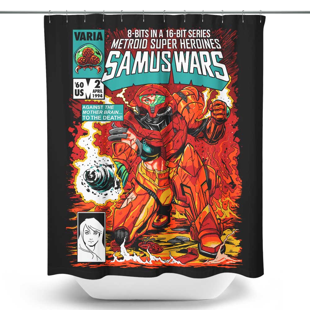 Samus Wars - Shower Curtain