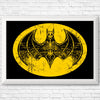 Skeleton Bat Signal - Posters & Prints