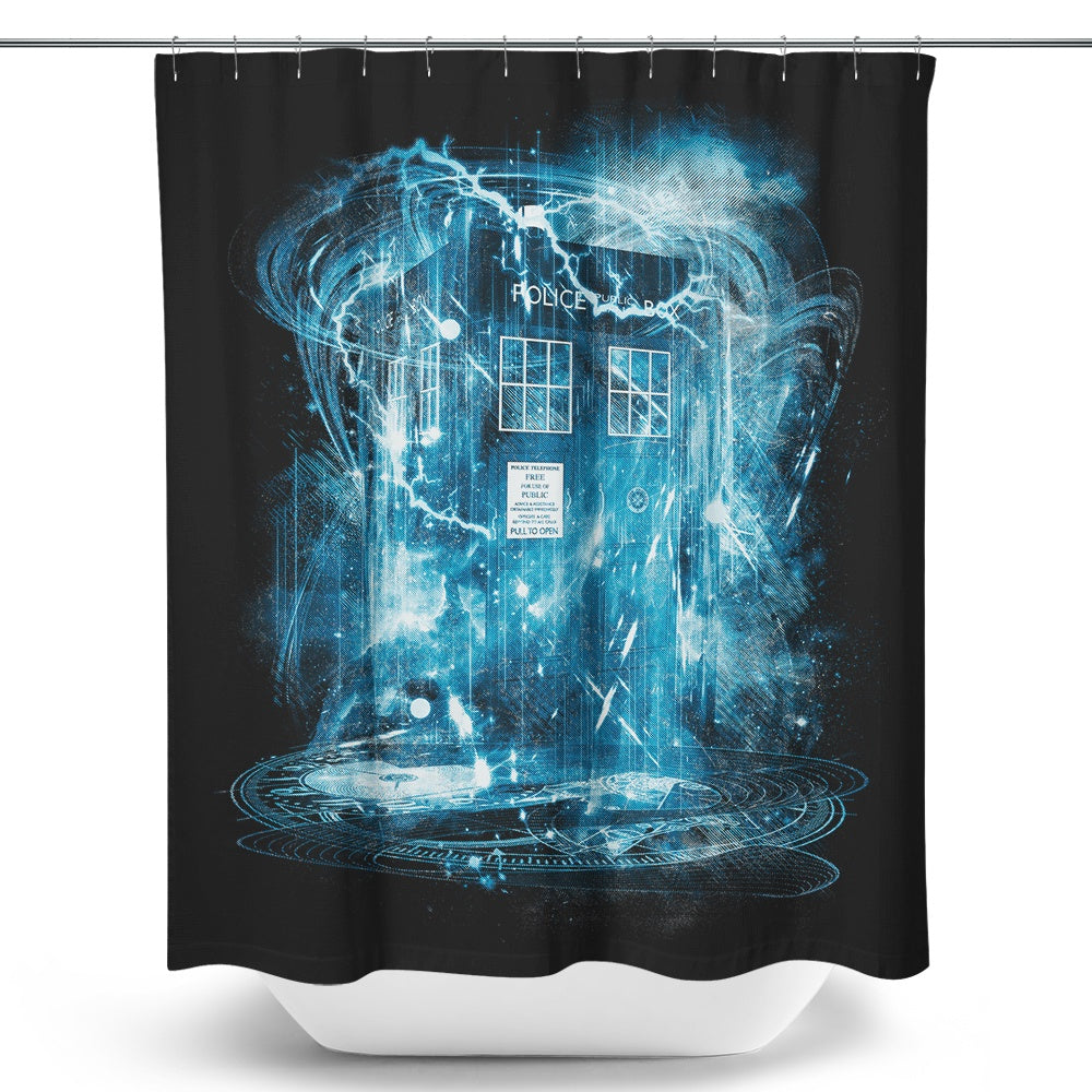 Space and Time Storm - Shower Curtain