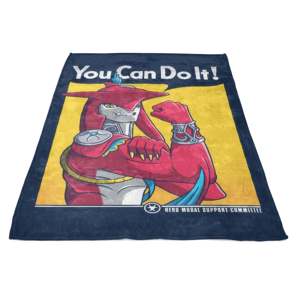 Supportive Shark Man - Fleece Blanket