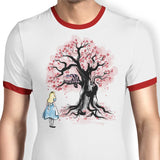 The Cheshire's Tree Sumi-e - Ringer T-Shirt
