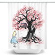 The Cheshire's Tree Sumi-e - Shower Curtain