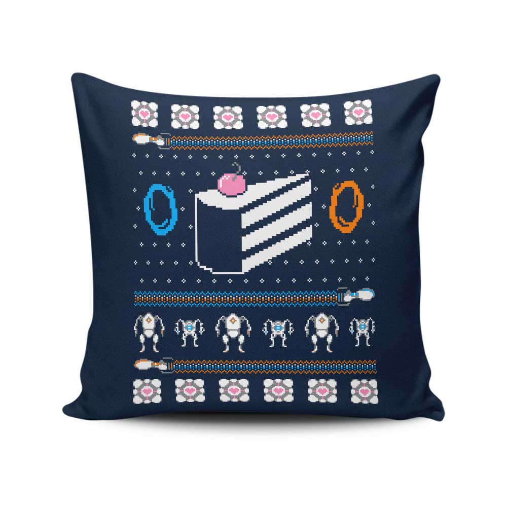 The Christmas Cake is a Lie - Throw Pillow