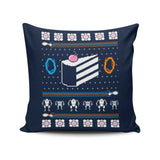 The Christmas Cake is a Lie - Throw Pillow