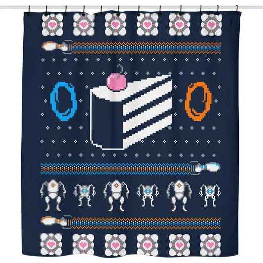 The Christmas Cake is a Lie - Shower Curtain