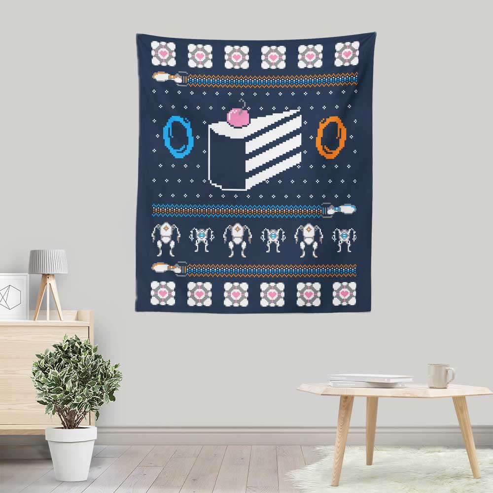 The Christmas Cake is a Lie - Wall Tapestry